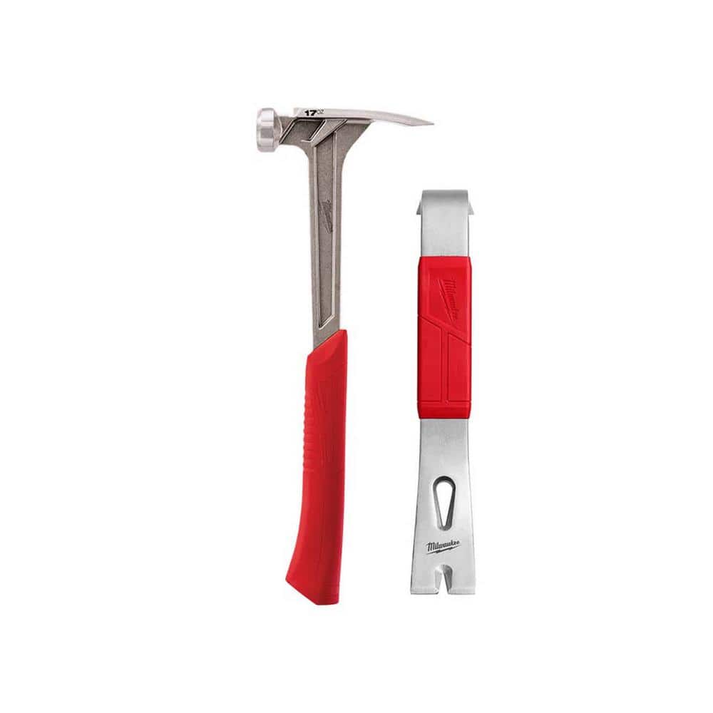 17 oz. Smooth Face Framing Hammer with 12 in. Pry Bar - Image 1