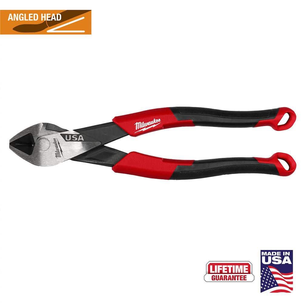 8 in. Angled Head Diagonal Cutting Pliers with Comfort Grip - Image 1
