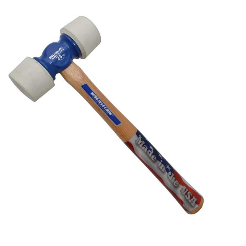 24 oz. White Tip Rubber Mallet with 14 in. Hardwood Handle - Image 1