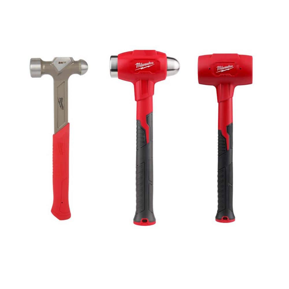48 oz. Dead Blow Hammer with 32 oz. Dead Blow Ball Peen Hammer and 24 oz. Steel Ball Peen Hammer (3-Piece) - Image 1