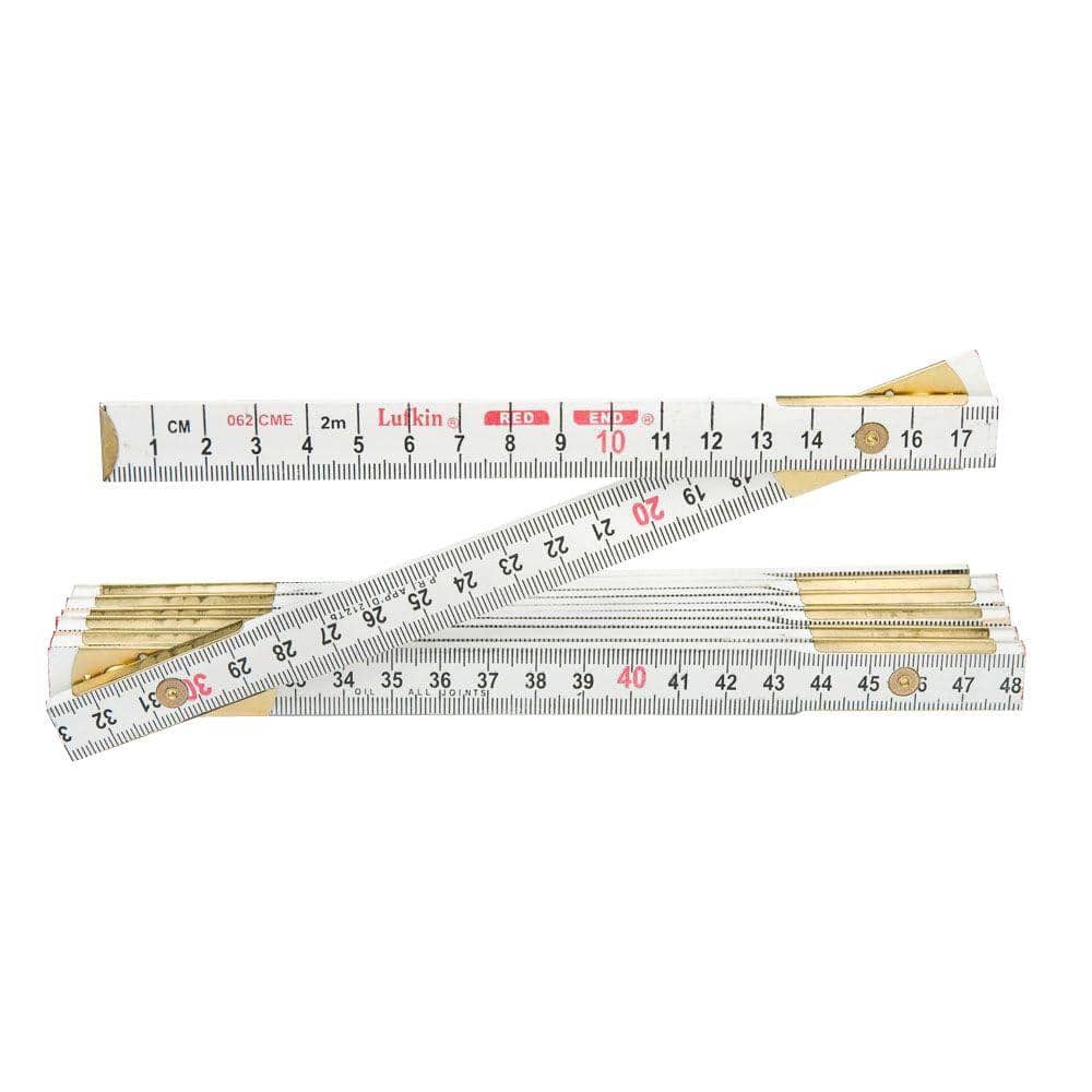 Lufkin 6 ft. x 5/8 in. Metric and English Wood Ruler Red End - Image 1