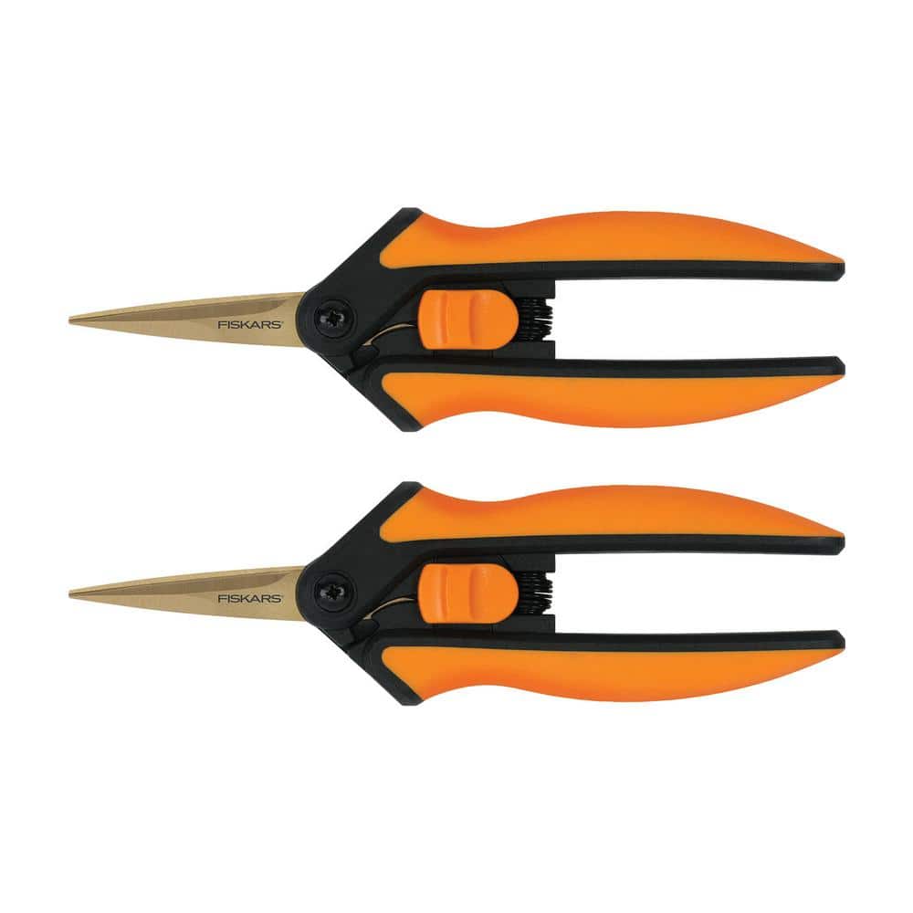 6 in. Titanium Micro-Tip Pruning Shears with Softgrip Handles (2-Pack) - Image 1