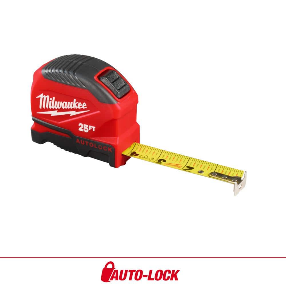 25 ft. Compact Auto Lock Tape Measure with Fractional Scale - Image 1