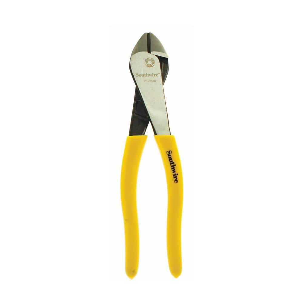 8 in. Angled Head High-Leverage Diagonal Cutting Pliers with Dipped Handles - Image 1