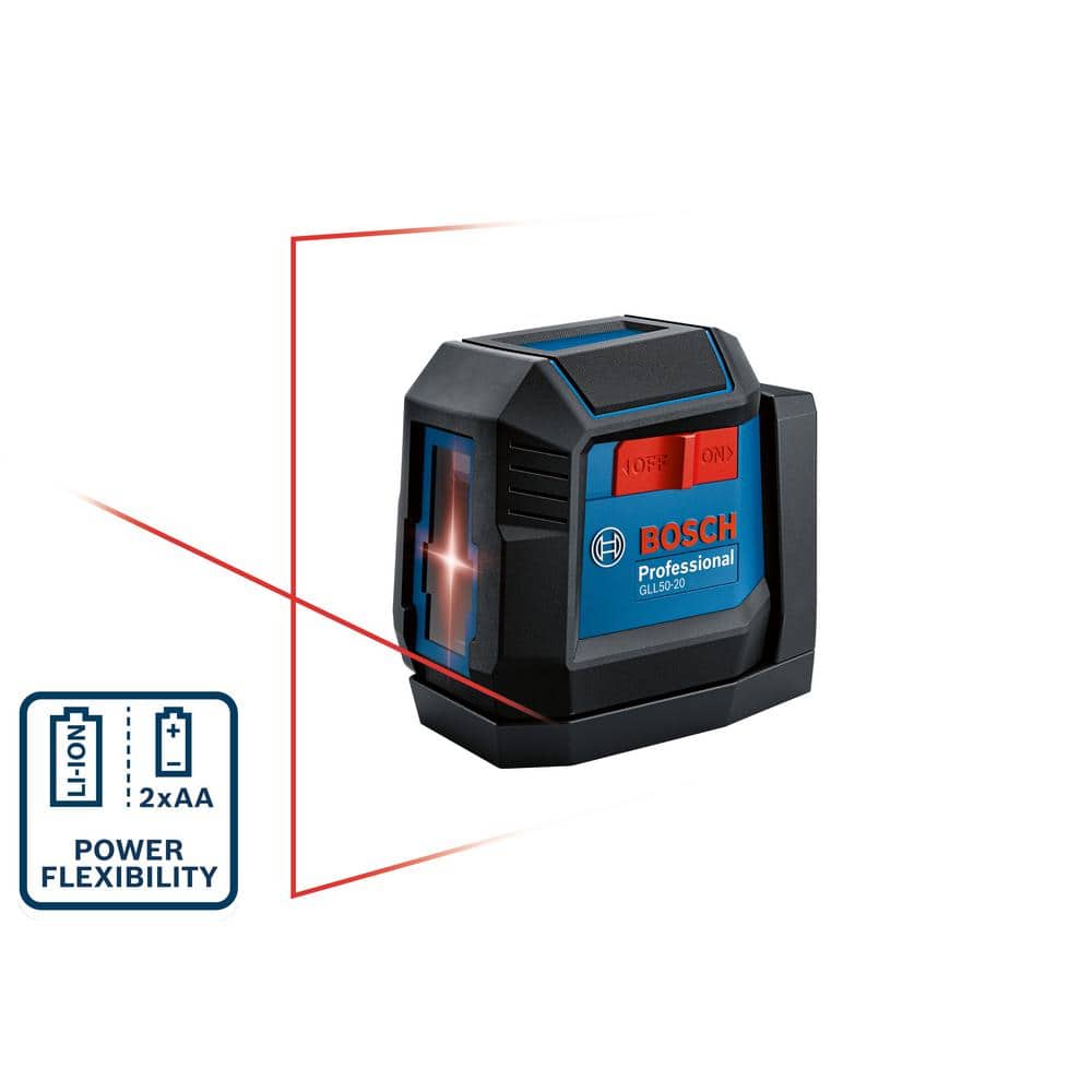 BOSCH GLL50-20 50 Ft Self-Leveling Cross-Line Laser, Includes Integrated Magnetic Mount & 2 AA Batteries - Image 1