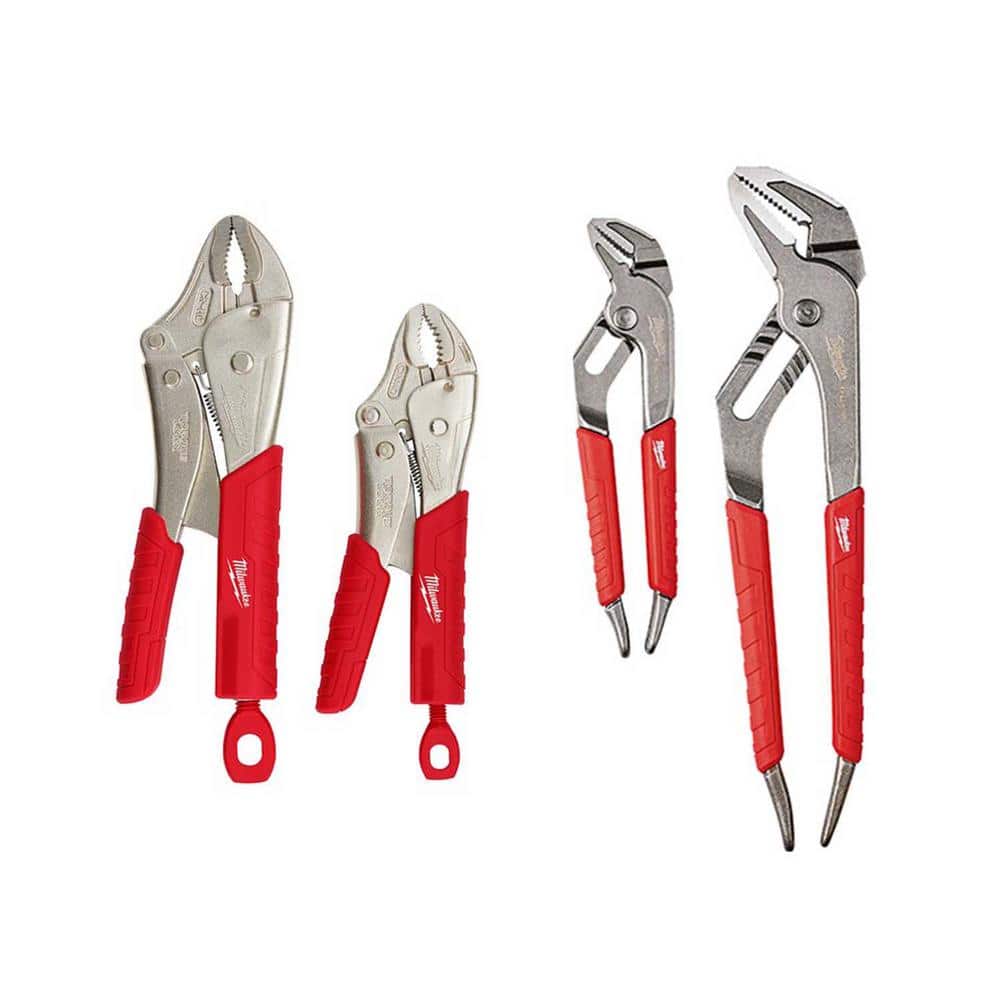 Torque Lock Curved Jaw Locking Pliers and 6 in. and 10 in. Straight-Jaw Pliers Set (4-Piece) - Image 1