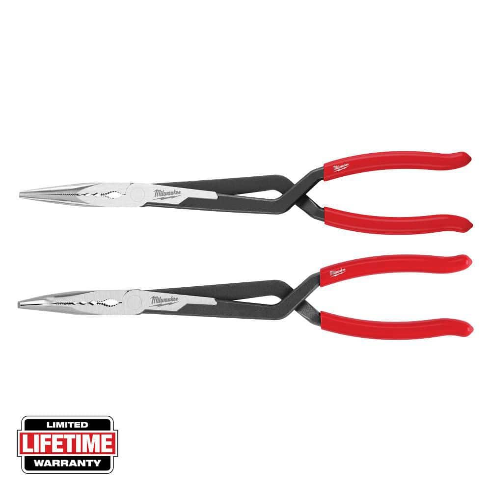 Long Needle Nose Pliers Set with Slip Resistant Grip (2-Piece) - Image 1