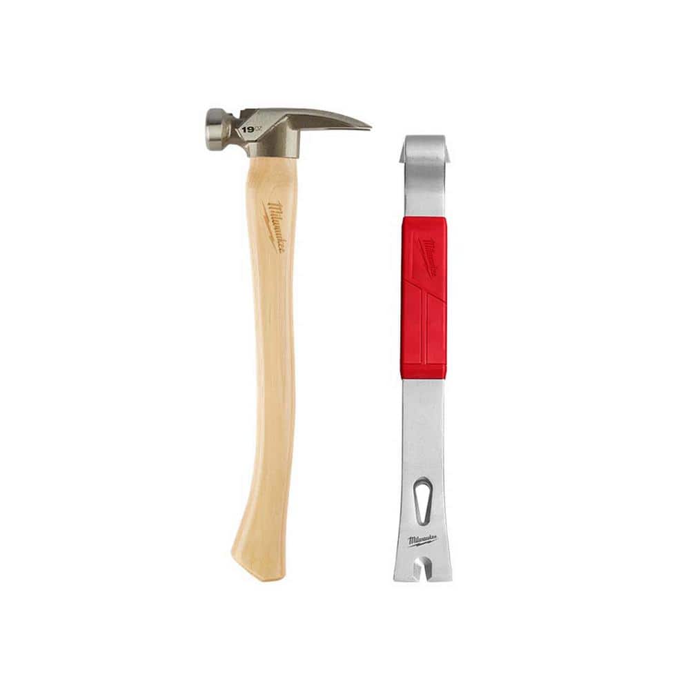 19 oz. Smooth Face Hickory Hammer with 15 in. Pry Bar - Image 1