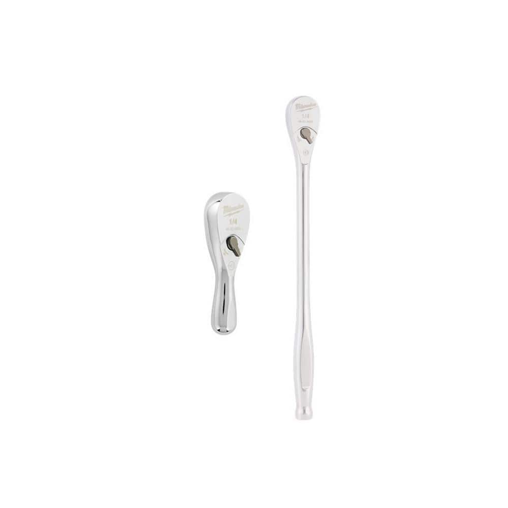 1/4 in. Drive 90-Tooth 3 in. Stubby Ratchet with 1/4 in. Drive 90-Tooth 9 in. Extended Ratchet (2-Piece) - Image 1