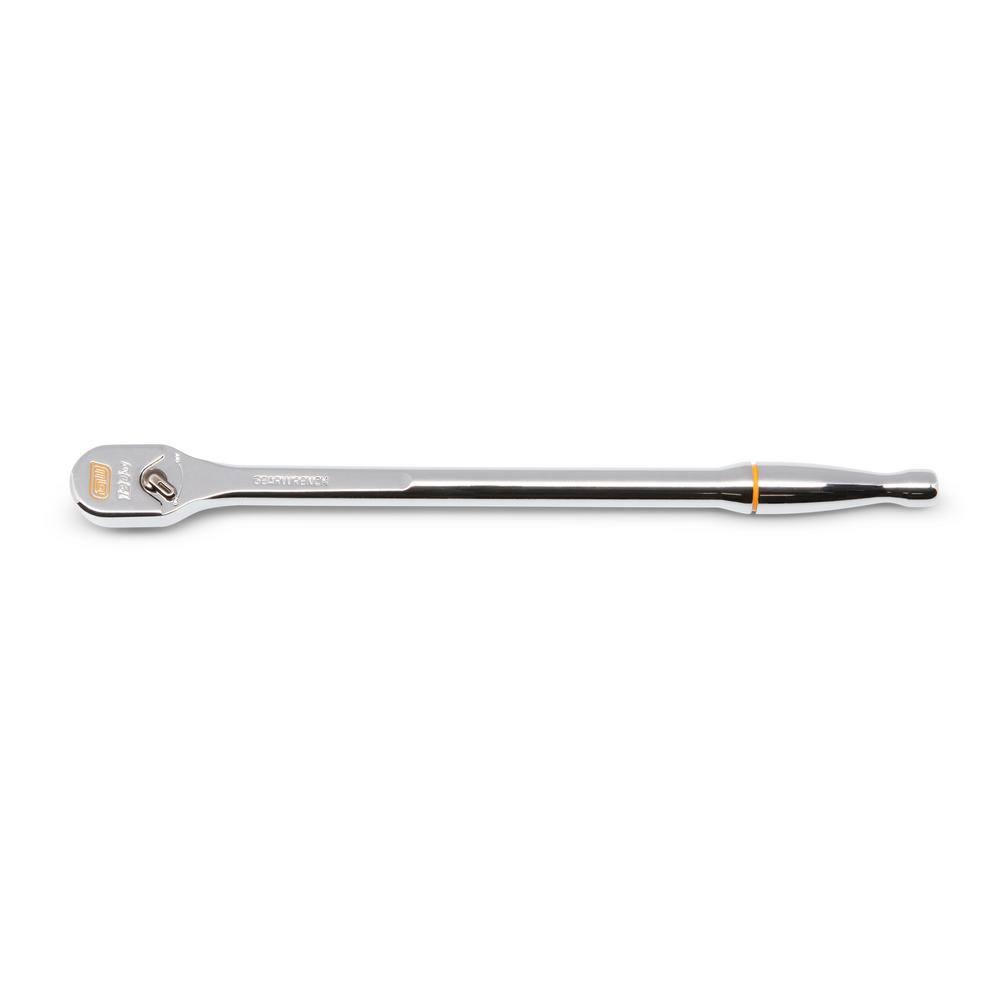 1/4 in. Drive 120XP Full Polish Chrome Extra Long Handle Teardrop Ratchet - Image 1
