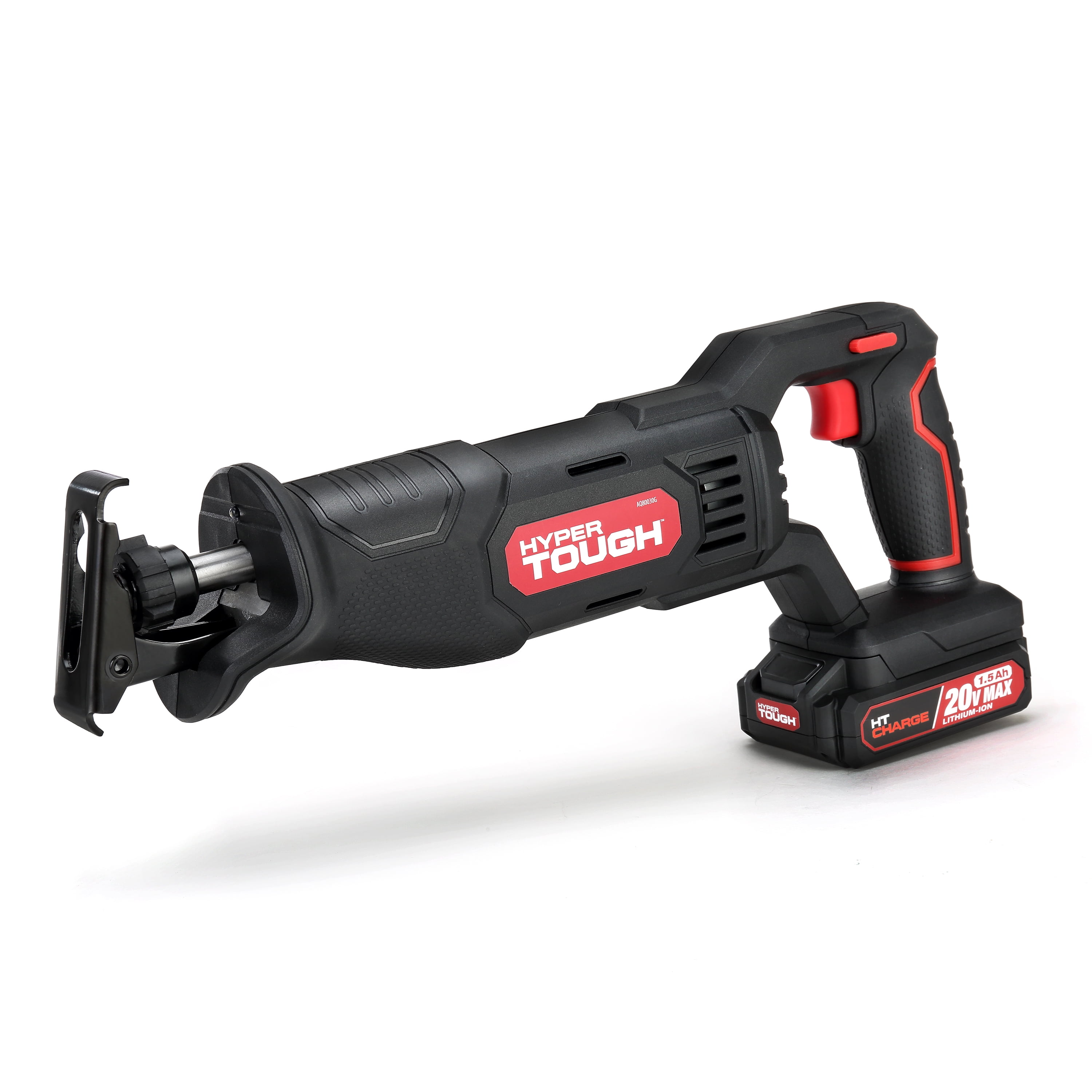 Hyper Tough 20V Max Lithium-ion Cordless Reciprocating Saw, Variable Speed, Keyless Blade Change, with 1.5Ah Lithium-Ion Battery and Charger, Wood Blade and LED Light - Image 1