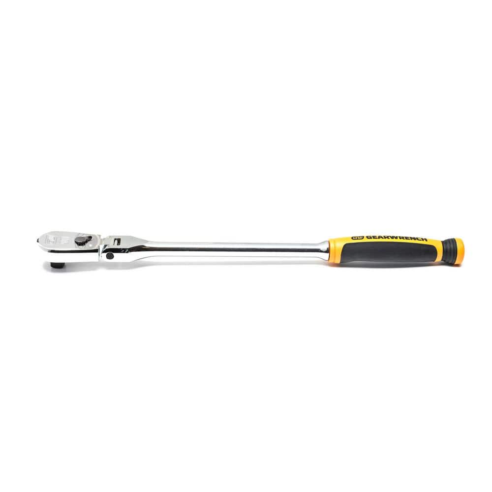 3/8 in. Drive 90-Tooth Dual Material Flex Head Teardrop Ratchet - Image 1