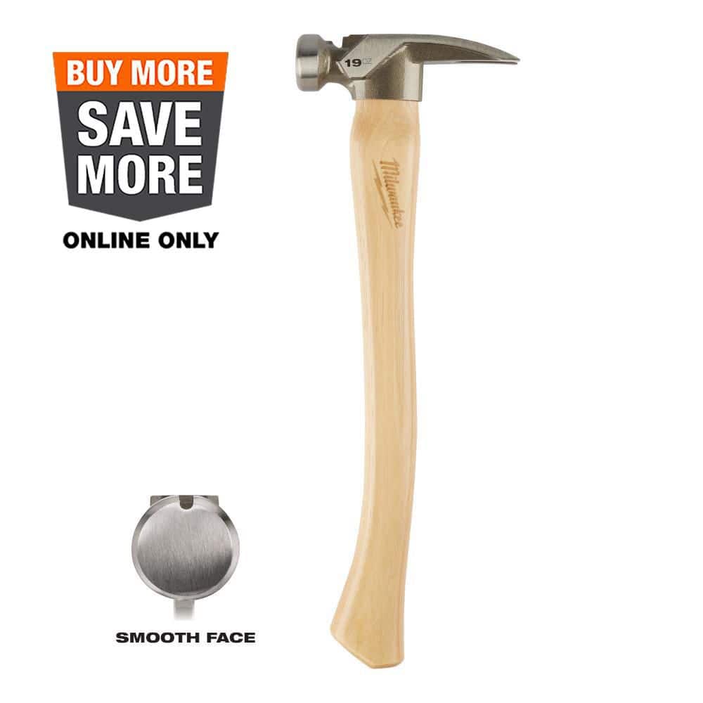 19 oz. Smooth Face Hickory Wood Framing Hammer - Image 1