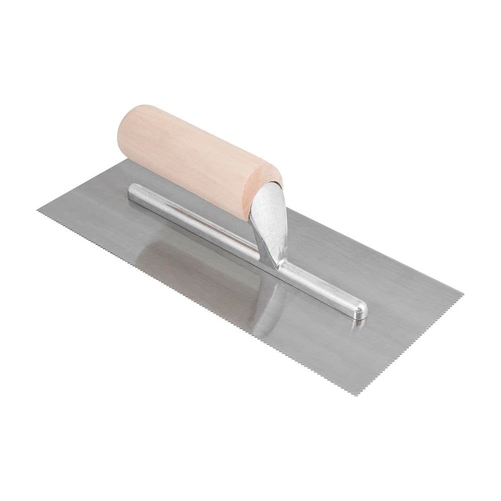 1/16 in. x 1/32 in. x 1/32 in. U-Notch Pro Vinyl Flooring Trowel with Wood Handle - Image 1