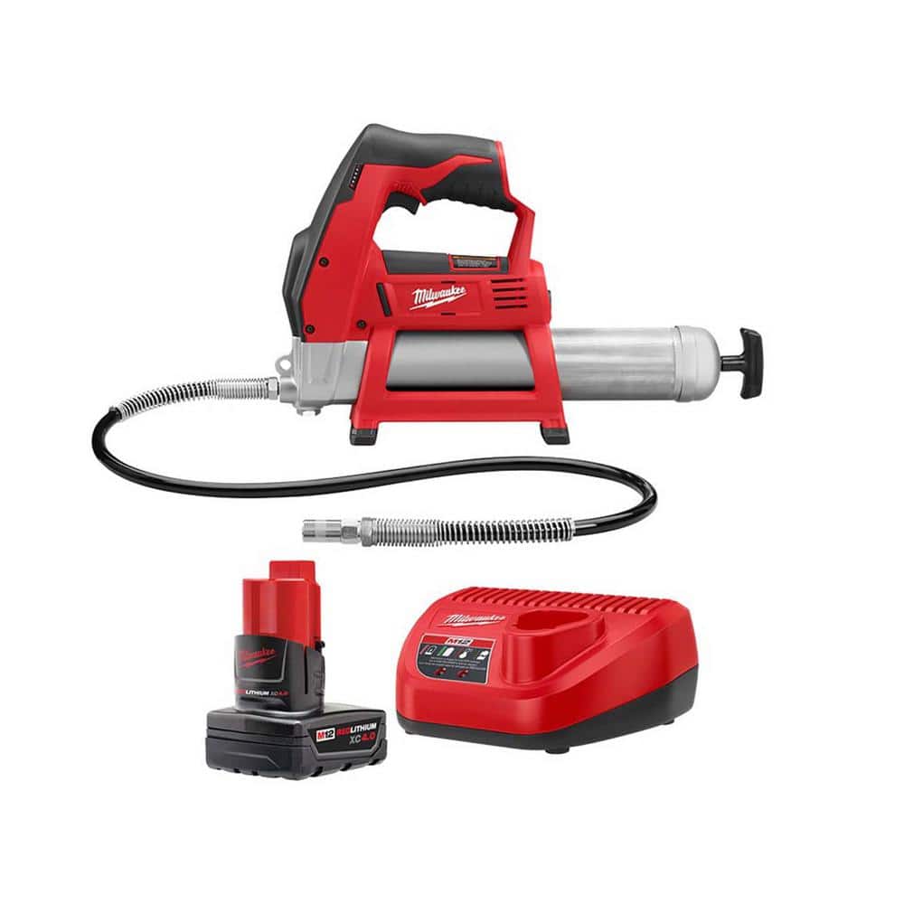 M12 12-Volt Lithium-Ion Cordless Grease Gun w/4.0 Ah Starter Kit - Image 1