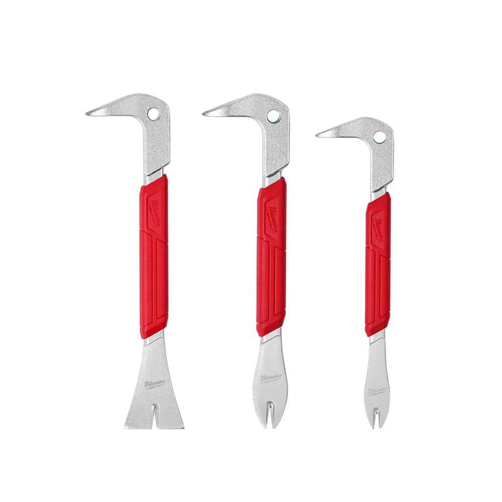 10 in. Molding Puller Pry Bar with 12 in. Nail Puller with Dimpler & 9 in. Nail Puller with Dimpler (3-Piece) - Image 1