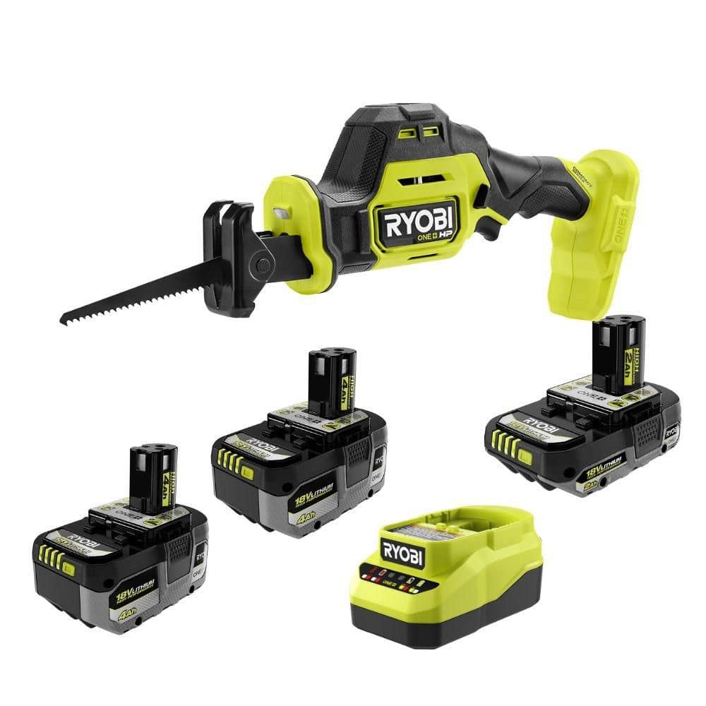 ONE+ 18V HIGH PERFORMANCE Kit w/ (2) 4.0 Ah Batteries, 2.0 Ah Battery, Charger, & ONE+ HP 18V One-Handed Recip Saw - Image 1