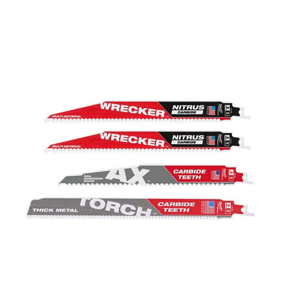 9 in. AX, TORCH & WRECKER 5 TPI Carbide Teeth SAWZALL Blades (4-Piece) - Image 1