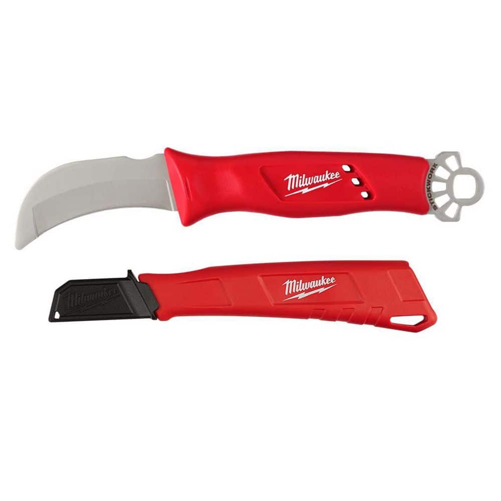 Lineman's Blunt Tip Hawkbill 3 .5 in. Knife w/STICKWORK 3 - In-1 Ring and Lineman's Underground 3 in. Fixed Blade Knife - Image 1