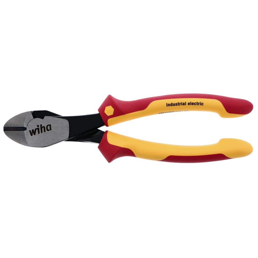 8 in High Leverage Diagonal Cutting Plier Standard Cut Oval Nose Insulated - Image 1