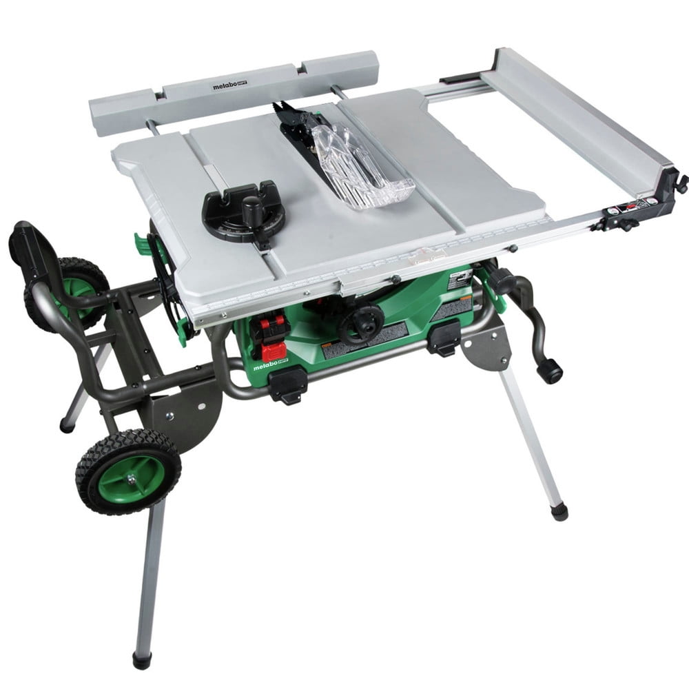 Metabo HPT 10-Inch Table Saw, 15-Amp Power Saw with Large 28 3/4" x 22" Table, Best in Class Rip Capacity, Pro Level Motor, Durable Fold and Roll Stand, Adjustable Foot, C10RJS - Image 1