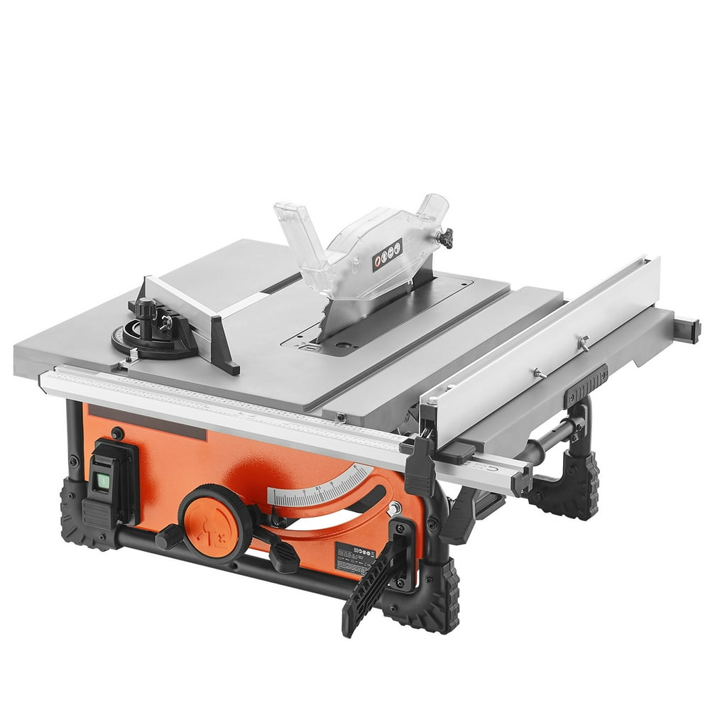 KFFKFF Worksite Table Saw, 10-inch 15-Amp, Maximum 25-in Rip Ability, Achieves Cutting Speeds of 4500RPM, Equipped with 40T Blade, Compact and Mobile Tablesaw with Sliding Miter Gauge - Image 1