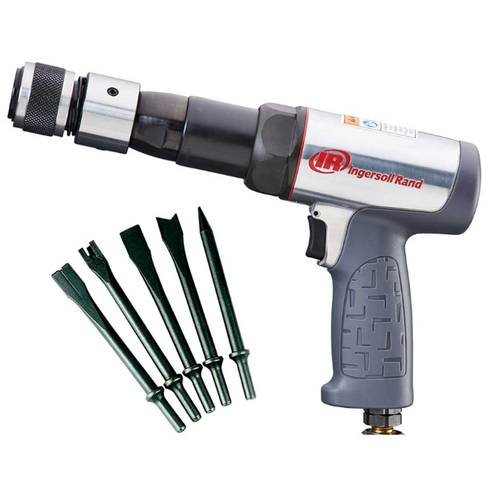 Ingersoll Rand Long Barrel Air Hammer and 5-Piece Chisel Set - Image 1