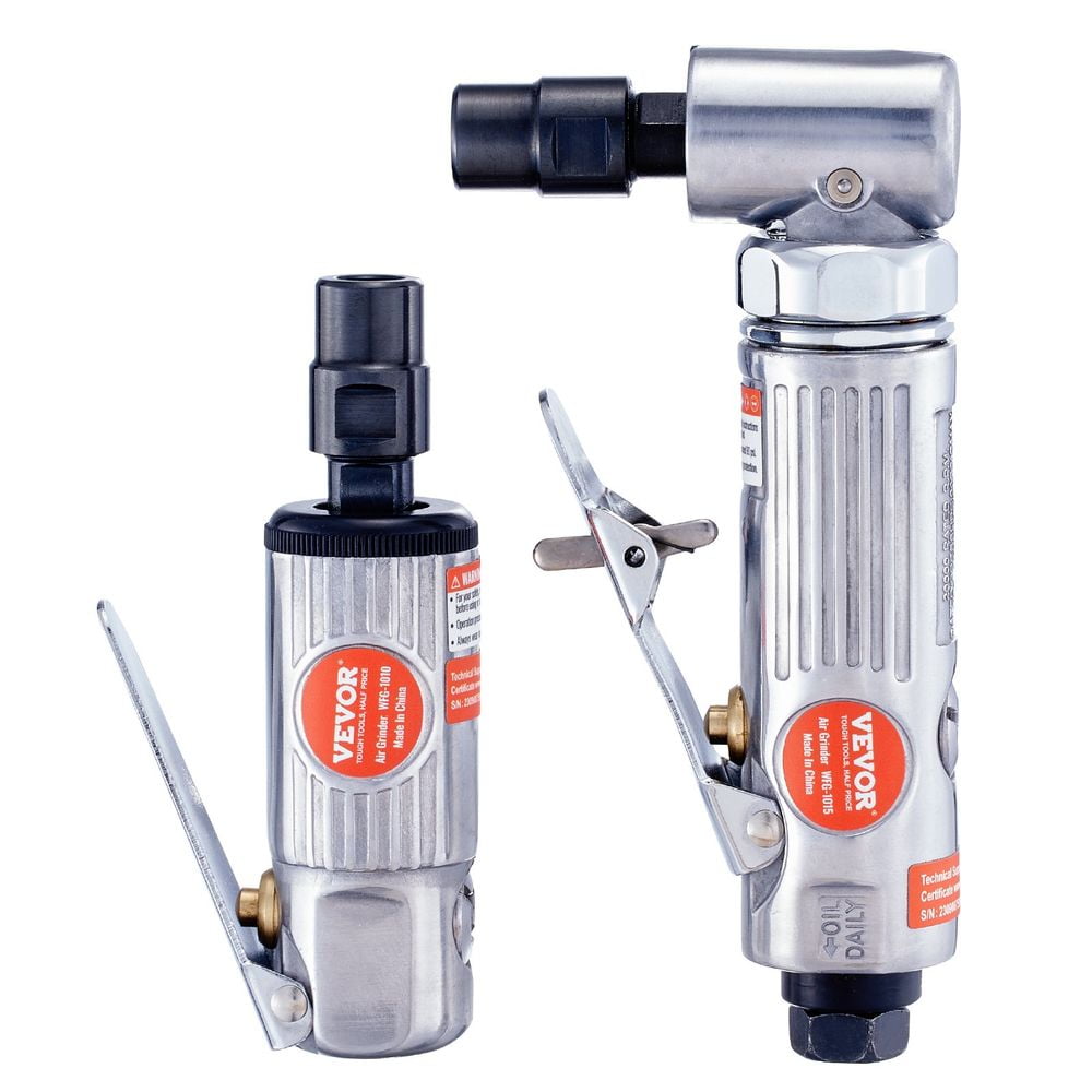 VEVOR Air Die Grinder Kit, Right Angle Grinder w/ Die Grinder Combo & 10PCS Single Cut Carbide Burr Set, Lightweight, Ball Bearing Construction for Grinding, Deburring, Cutting, Polishing - Image 1