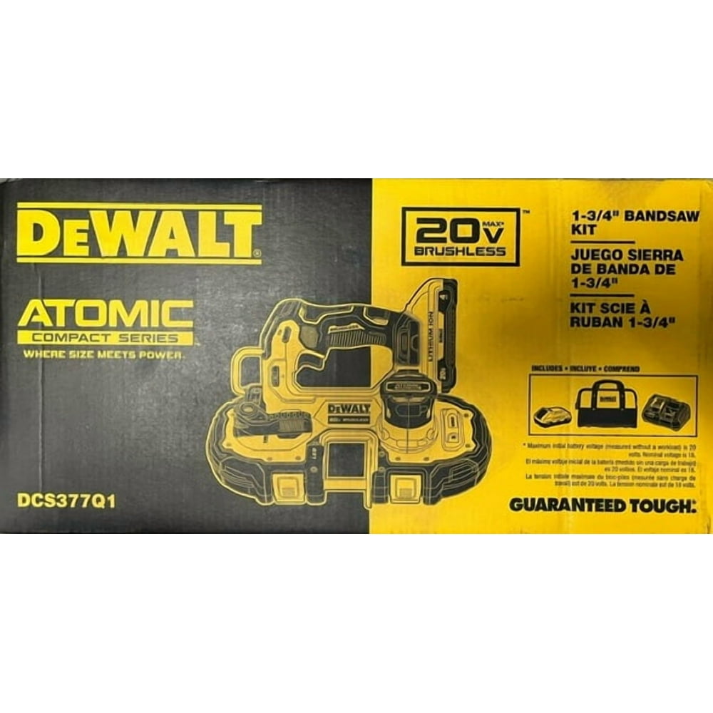 DEWALT ATOMIC 20V MAX* Brushless Cordless 1-3/4 in. Compact Bandsaw Kit (DCS377Q1) - Image 1