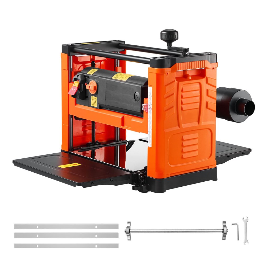 KFFKFF 13-Inch Two-Speed Thickness Planer with Powerful 2000W Motor, Three-Blade Cutter, Dual Rollers, and Safety Features for Hard and Soft Woodworking Applications - Image 1