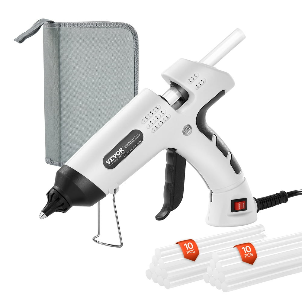 VEVOR Hot Glue Gun, 60/100W Dual Power, Mini Hot Glue Gun with 20 Premium Glue Sticks and Oxford Cloth Bag, Fast Preheating & High Temp Melt Glue Gun for Crafts, Arts, DIY, Quick Home Repairs, White - Image 1