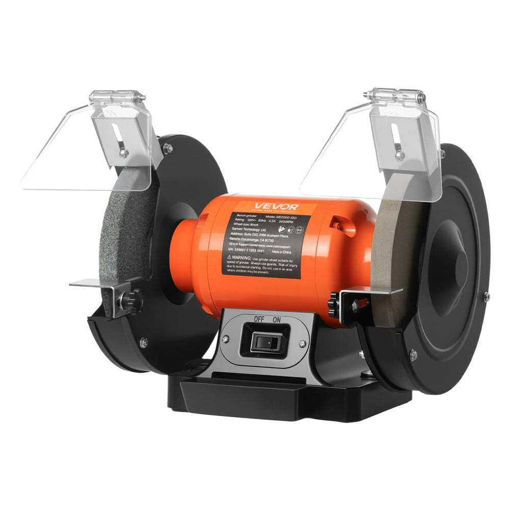 VEVOR Bench Grinder, 8-inch Single Speed, 3450RPM High-Speed Table Grinders with 550W 4.5A 3/4Hp Induction Motor, 36/60-Grit Grinding Wheel & Adjustable Eye Shield for Fast Sharpening Grinding - Image 1