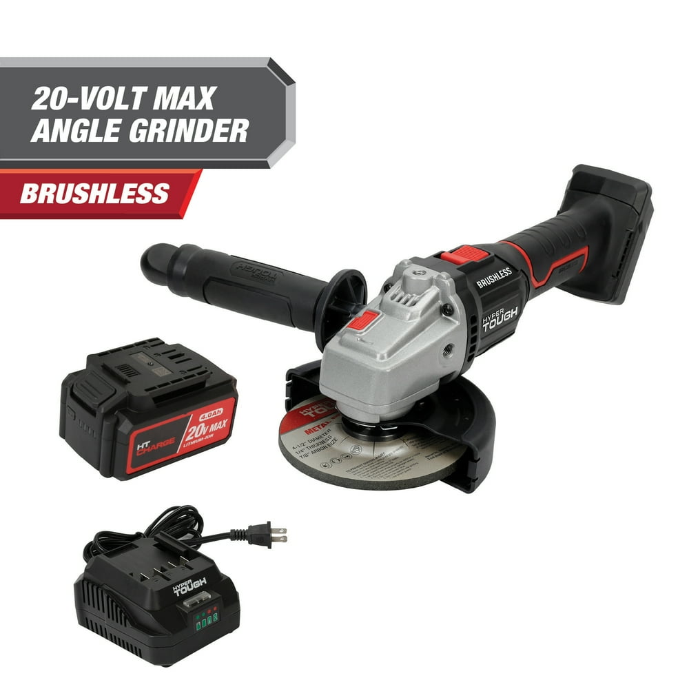 Hyper Tough 20V Max Brushless 4.5-inch Cordless Angle Grinder with 4.0Ah Lithium-Ion Battery and Charger - Image 1