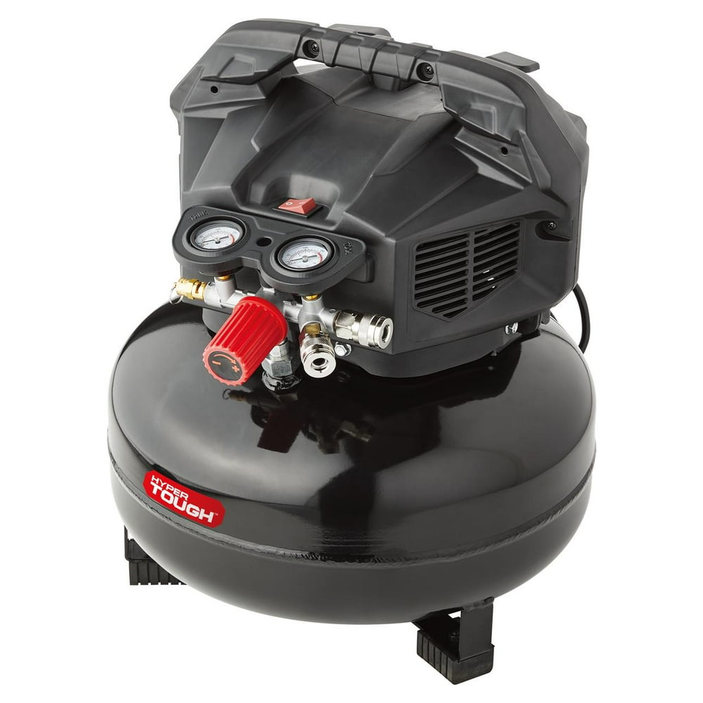 Hyper Tough Black 150 PSI Oil-Free Pancake Air Compressor 6 gal - Image 1