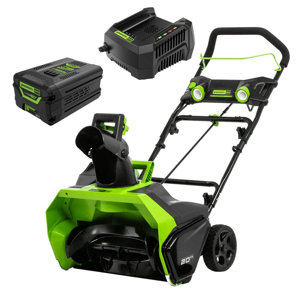 Greenworks 60V 20" Cordless Single-Stage Snow Blower with 5.0 Ah Battery & 6A Charger 2608702 - Image 1