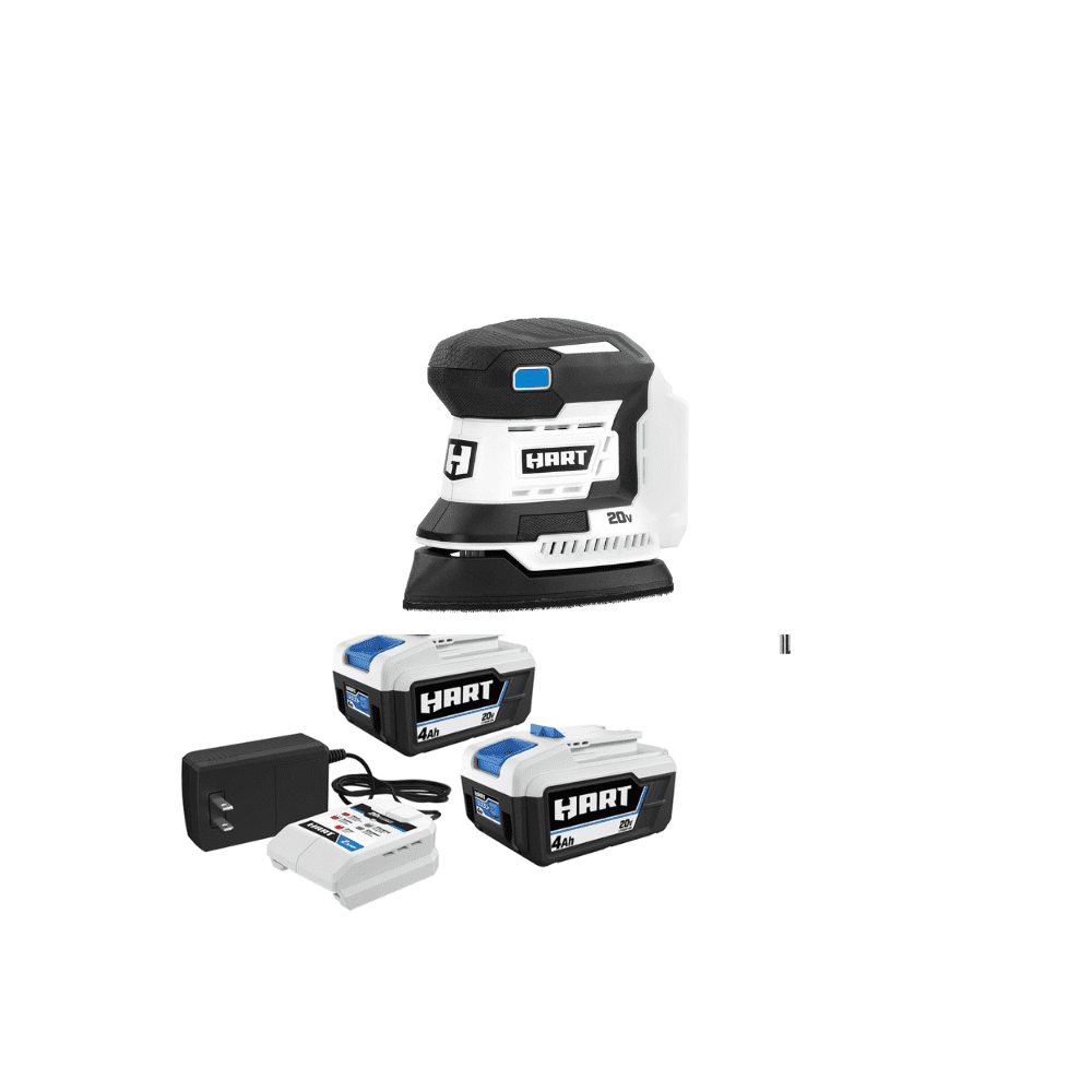 HART 20V Detail Sander 2-Pack 4.0Ah Battery Kit Bundle - Image 1