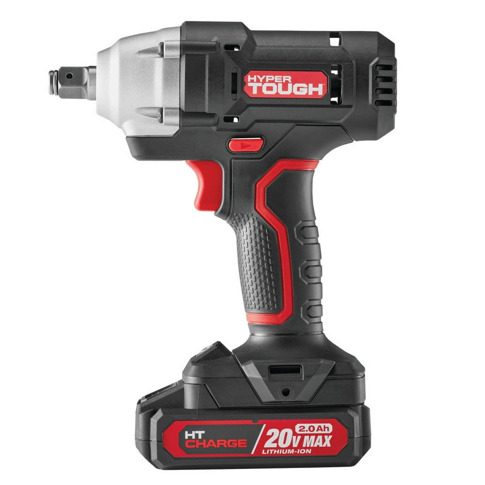 Hyper Tough 20V Cordless 1/2-inch Impact Wrench, Variable Speed Trigger, 2.0 Ah Battery and Charger, 5774 - Image 1