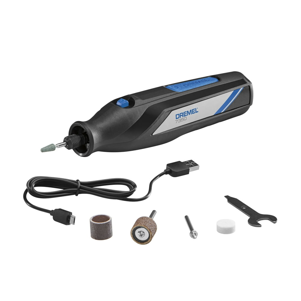 Dremel 7350-5W 4V-Cordless Single Speed Rotary Tool with Integrated 2Ah Li-Ion Battery & 7 Accessories - Image 1