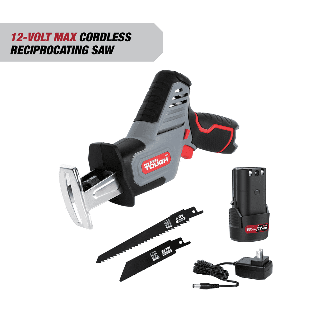 Hyper Tough 12V Max Lithium-Ion Compact Reciprocating Saw with 1.5Ah Battery and Charger - Image 1