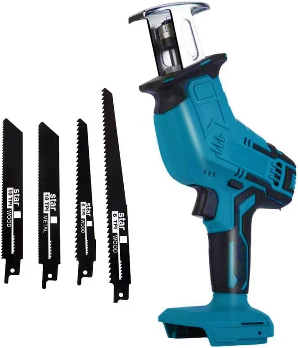 Reciprocating Saw Cordless for Makita 18V LXT Battery, Brushless Power Cordless Recipro Saw, 0-3000 RPM Variable Speed, Quick Easy Blade Change, 4 Blades for Wood/Metal/PVC Cutting(No Battery) - Image 1