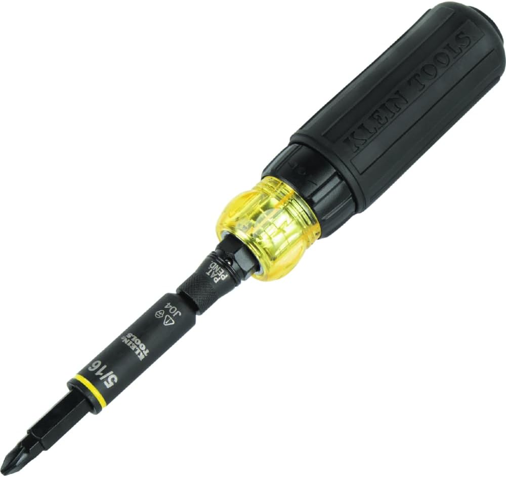 Klein Tools 32500HDRT KNECT Ratcheting Screwdriver, Multi-Bit Screwdriver / Nut Driver, Impact Rated 11-in-1 Tool with Phillips, Slotted, Square and Torx Tips - Image 1
