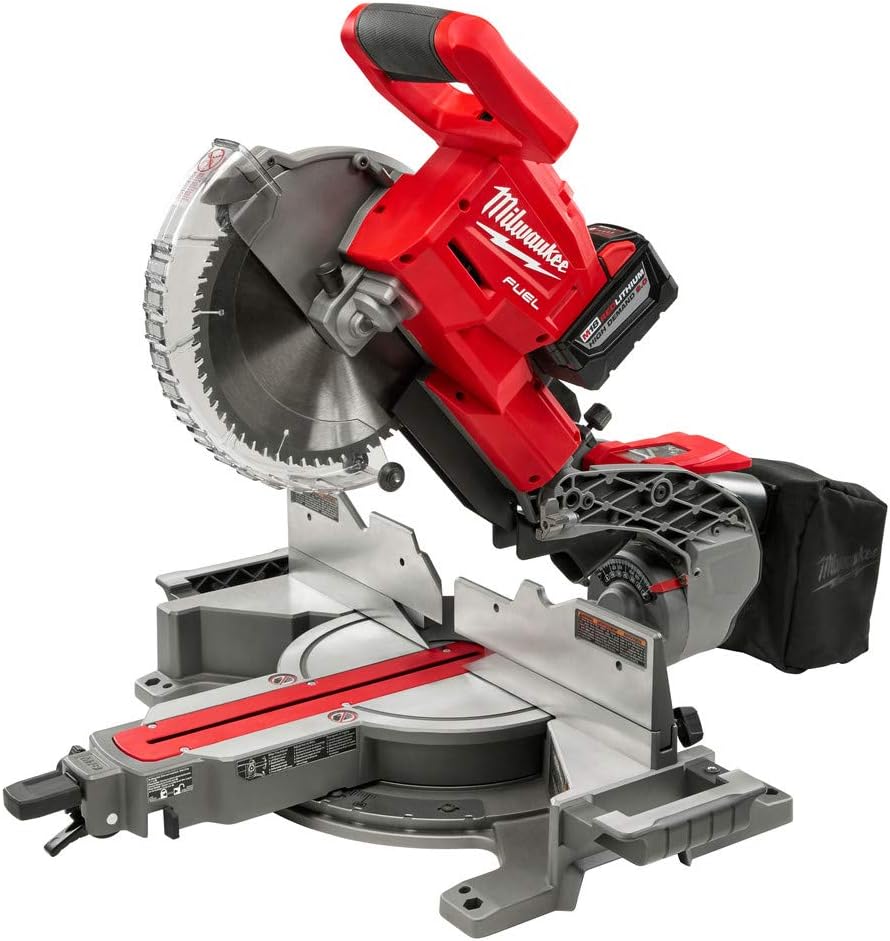 Milwaukee M18 18-Volt FUEL Lithium-Ion Brushless Cordless 10 in. Dual Bevel Sliding Compound Miter Saw Kit w/ Free 9AH Battery | Great Addition for Your Carpentry Workshop or Machine Shop - Image 1