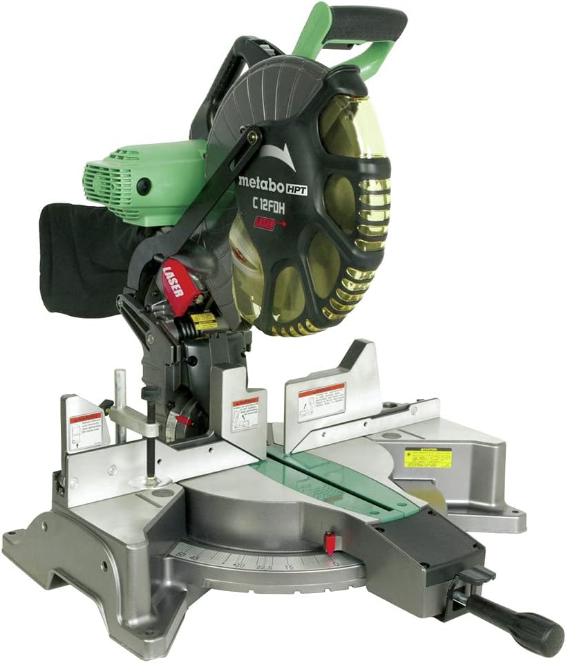 Metabo HPT 12-Inch Compound Miter Saw, Laser Marker System, Double Bevel, 15-Amp Motor, Tall Pivoting Aluminum Fence, 5 Year Warranty (C12FDHS) - Image 1