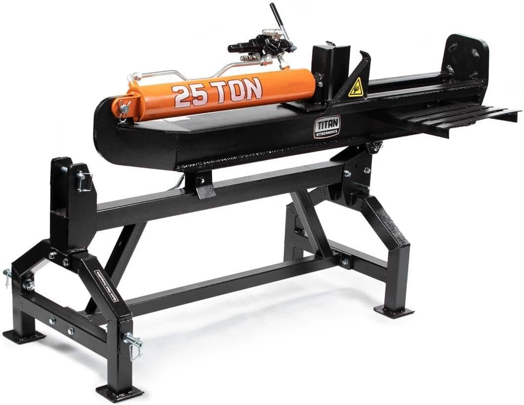 Titan Attachments 3 Point Industrial 25 Ton Hydraulic Horizontal/Vertical Log Splitter, Category 1 Tractor - Image 1