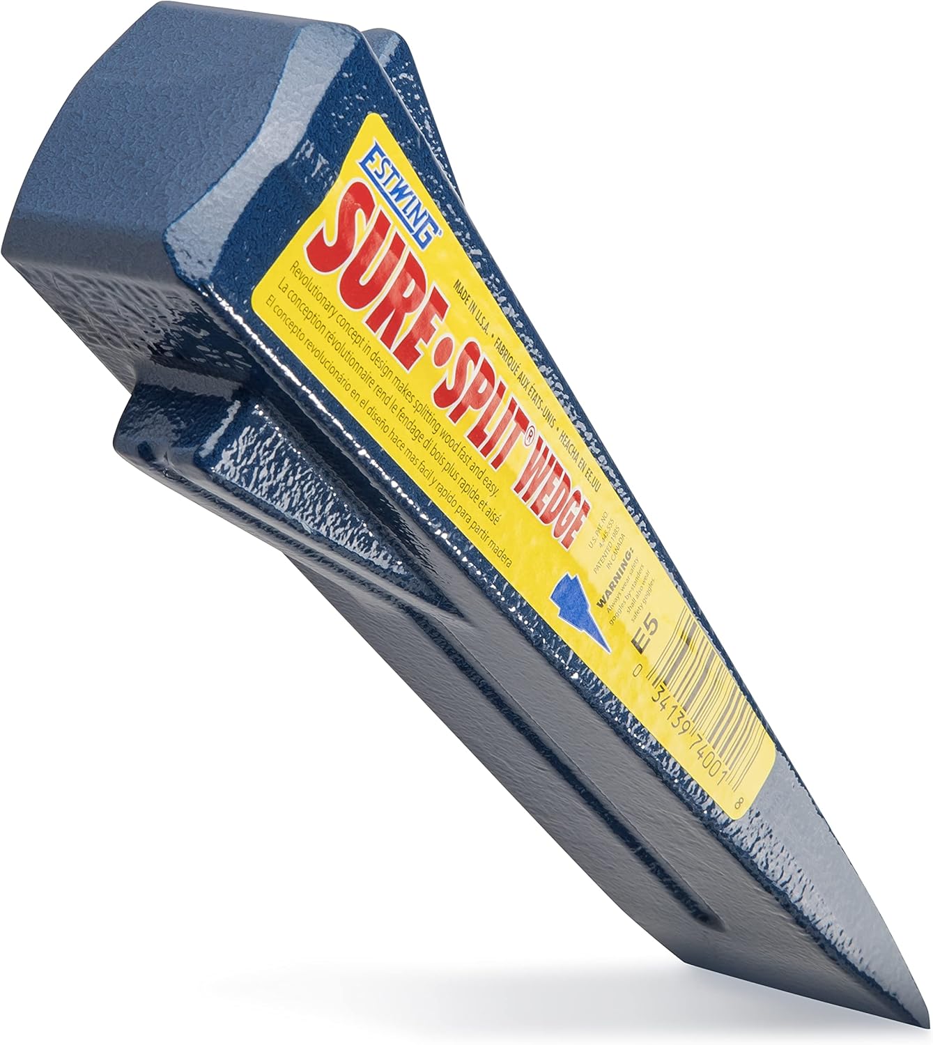 ESTWING Sure Strike Drilling/Crack Hammer - 3-Pound Sledge with Fiberglass Handle & No-Slip Cushion Grip - MRF3LB and E-5 5 Lb Sure Split Wedge, Blue - Image 1