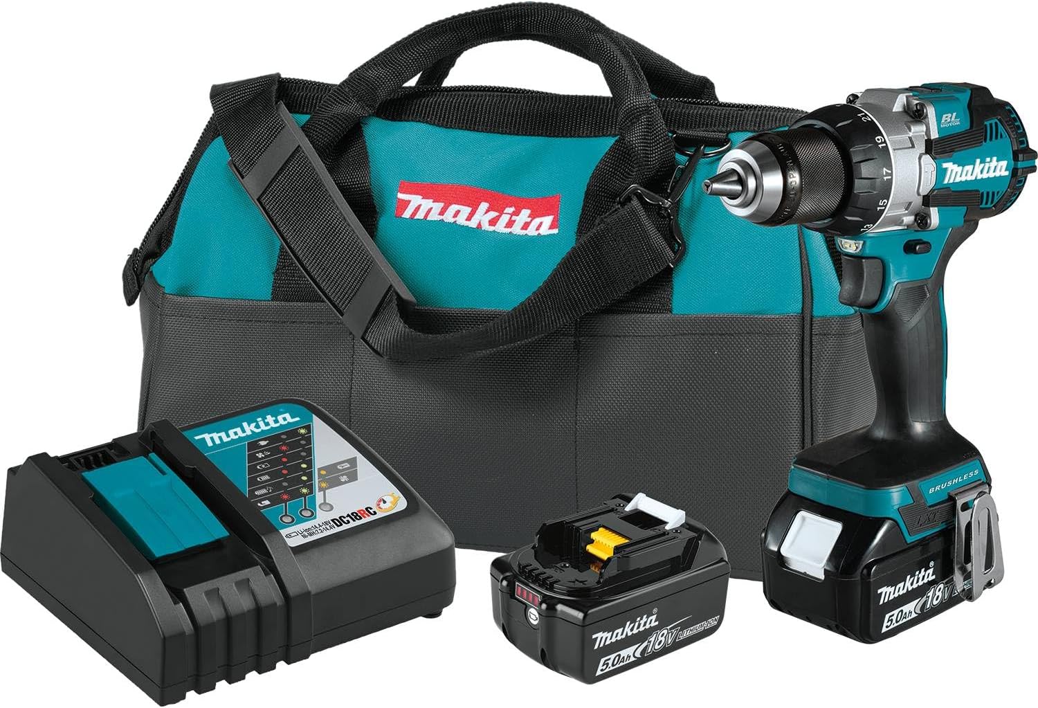 Makita XPH16T 18V LXT® Lithium-Ion Compact Brushless Cordless 1/2" Hammer Driver-Drill Kit (5.0Ah) - Image 1