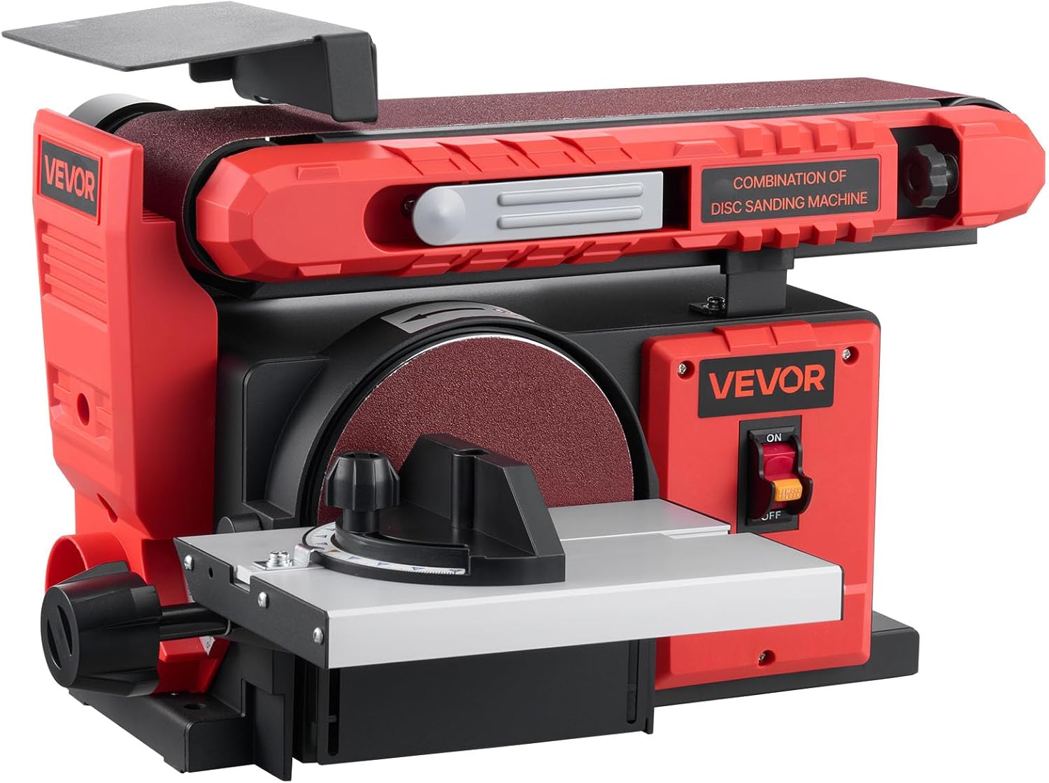 VEVOR 6" Disc Sander & 4" x 36" Belt Sander, 400W Professional Belt Disc Sanders Combo with 0-45° Adjustable Worktable & Dust Collection Port for Woodworking, Knife Sharpening, DIY Crafting - Image 1