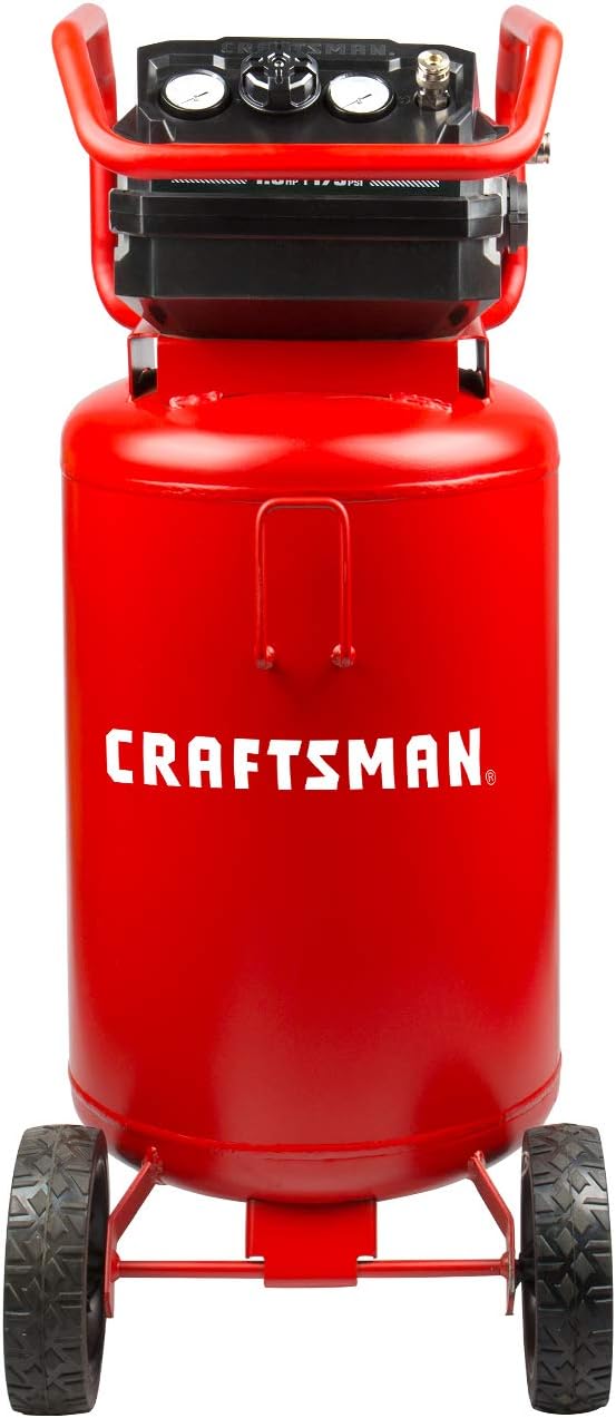 Craftsman Air Compressor, 20 Gallon Oil-Free 1.8 HP Max 175 PSI Pressure Two Quick Couplers Big Capacity, Red- CMXECXA0232043 - Image 1
