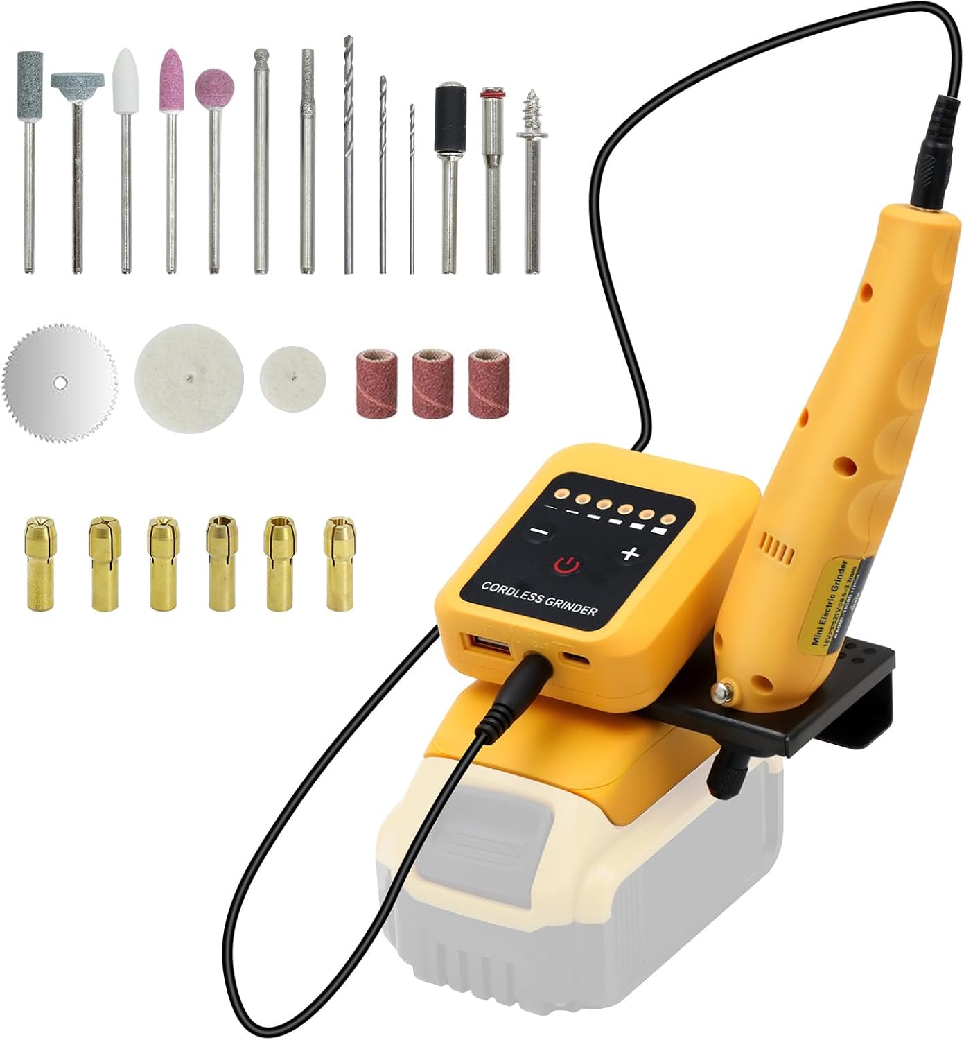 Cordless Rotary Tool Kit for DEWALT 20V Max Battery, 6-Speed with 25 Accessories, Multi-Purpose Power Rotary Tool for Sanding, Polishing, Drilling, Etching, Engraving, DIY Crafts (No Battery) - Image 1