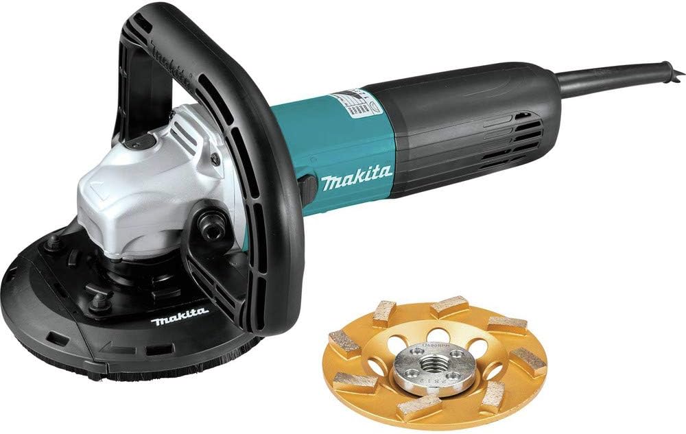 Makita PC5010CX1 5" SJS™II Compact Concrete Planer with Dust Extraction Shroud and Diamond Cup Wheel - Image 1